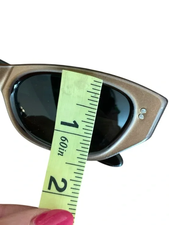 GUCCI 90s vintage GG 2418/S Sunglasses ELONGATED Cat Eye Rose Gold Brown lenses - Picture 15 of 16